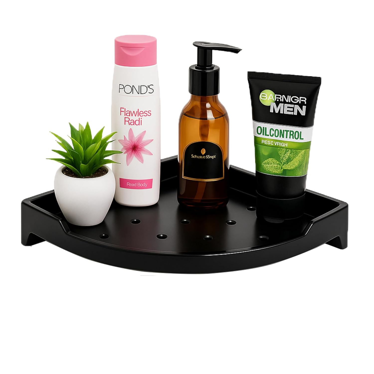 Black Corner Wall Shelf  Unbreakable Abs Ceramic Finish